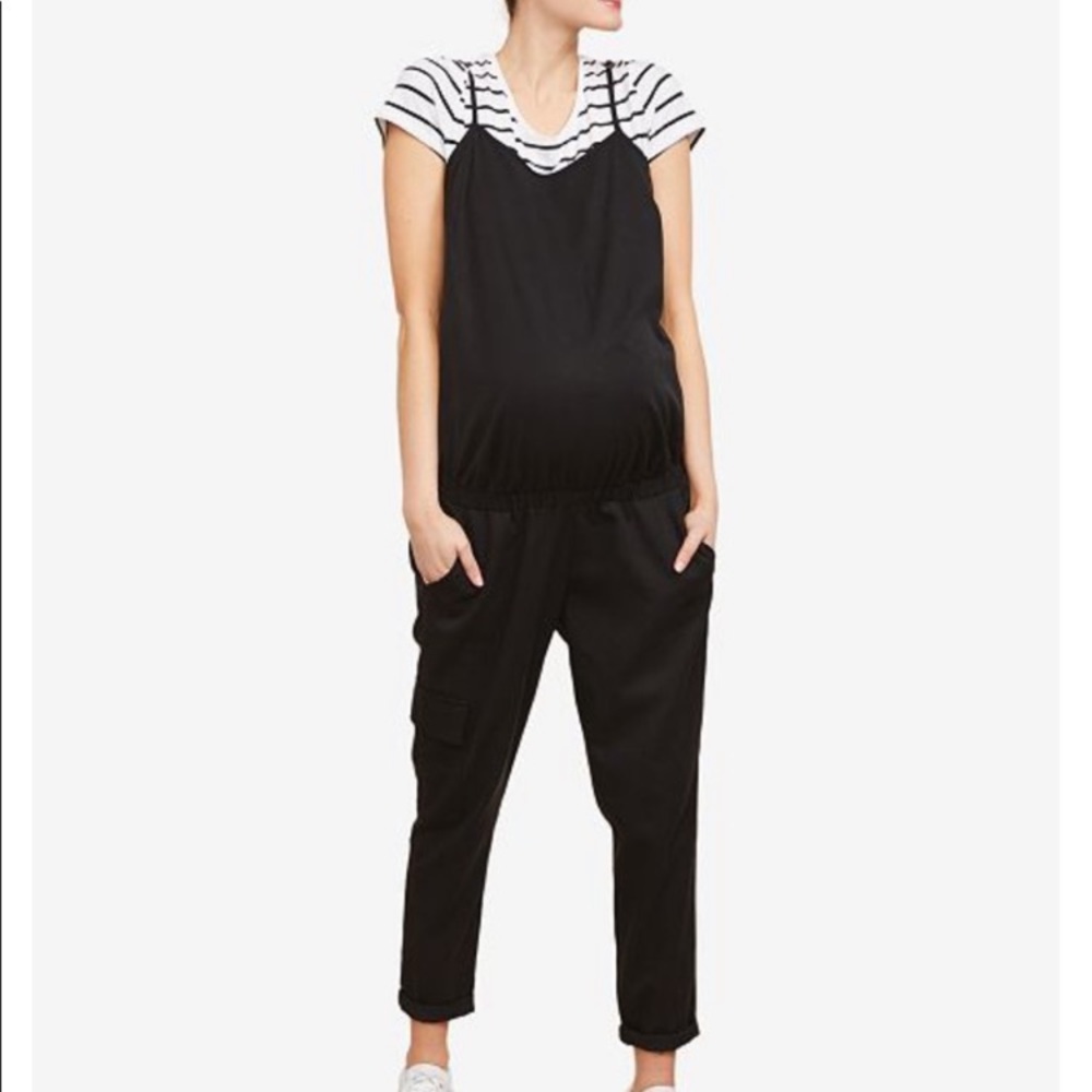 Motherhood Maternity Army Green Cargo Jumpsuit NWT - Picture 15 of 15